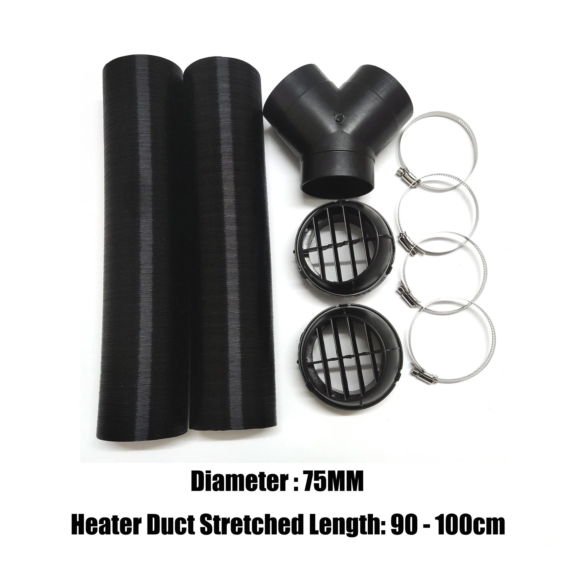75mm Car Heater Pipe Duct 90-100cm Y Branch Connector Warm Air Vent Outlet  For Webasto Eberspacher Propex Parking Diesel Heater - AliExpress
