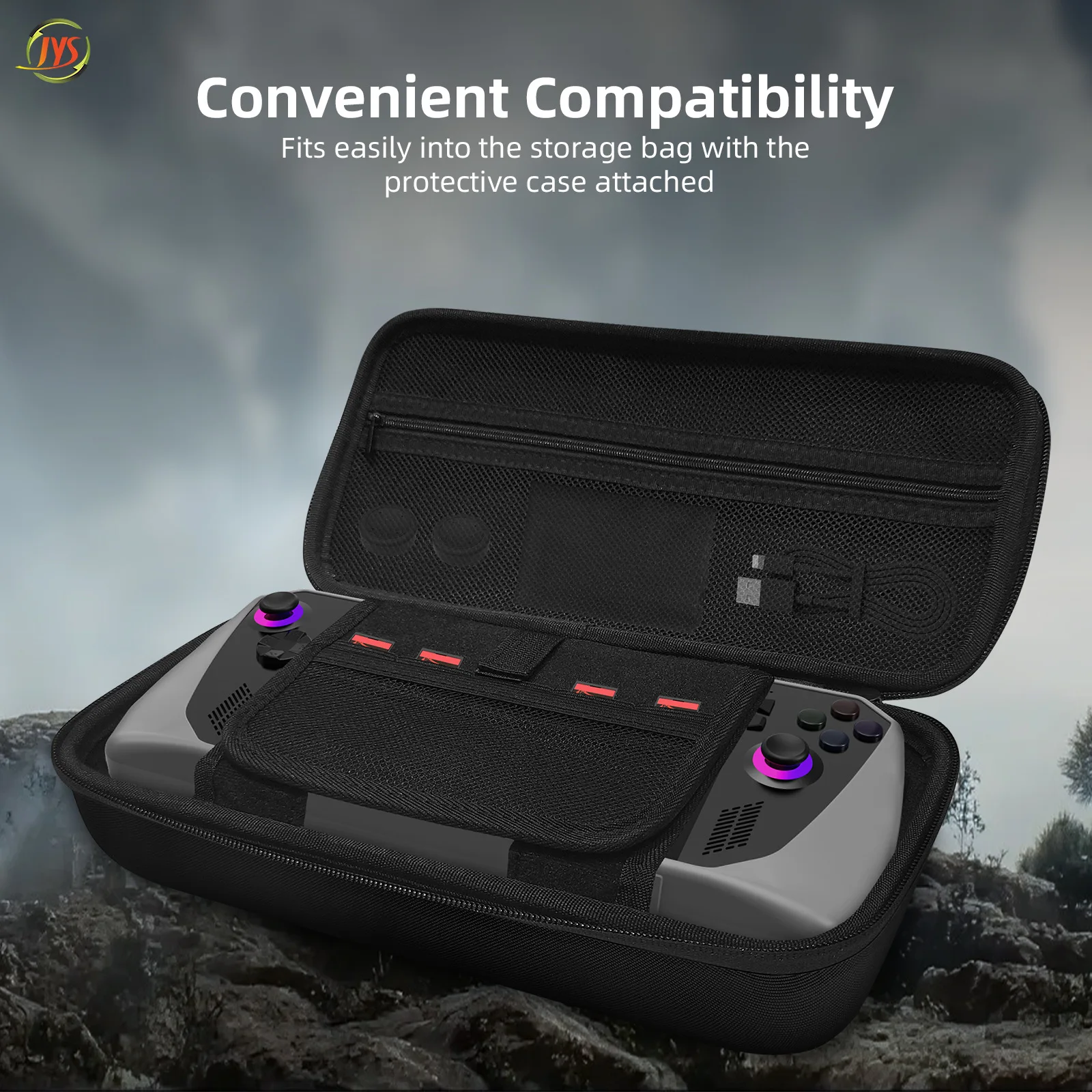 JYS-RAX011 for ROG Ally X Storage Bag Compitable Gaming Handheld EVA anti fall scratch portable Hard Case for Travel and Storage