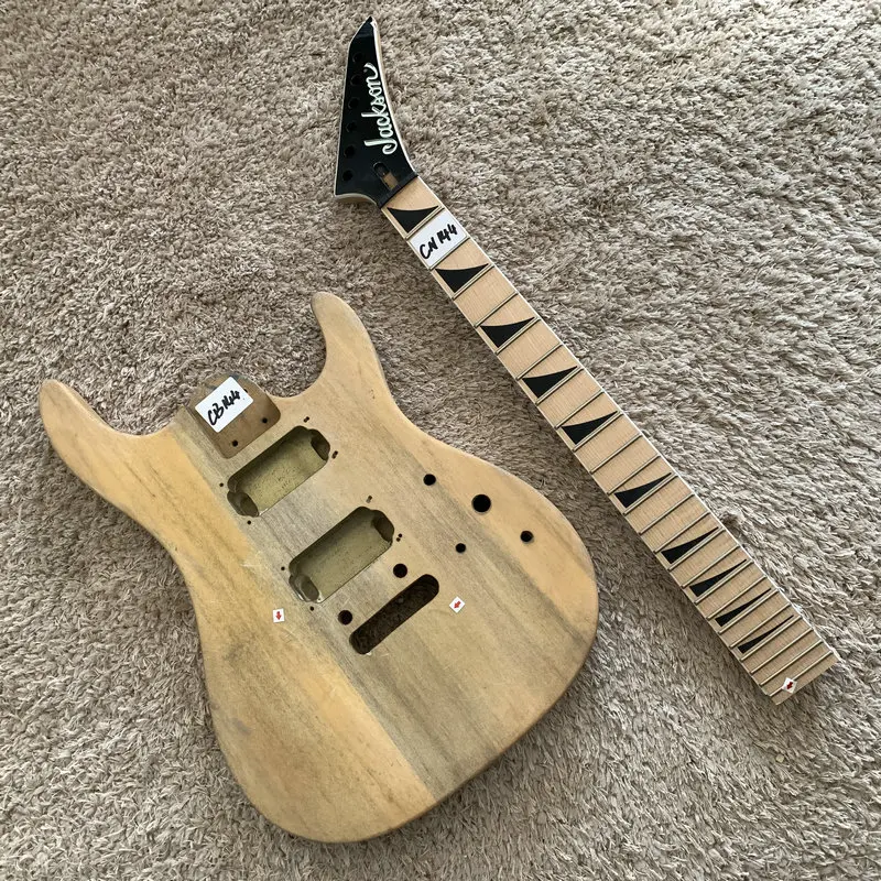 

DIY Guitar Kits Genuine Jackson Electric Guitar Set Unfinished for Replace with Damages and Dirty CN144+YB144