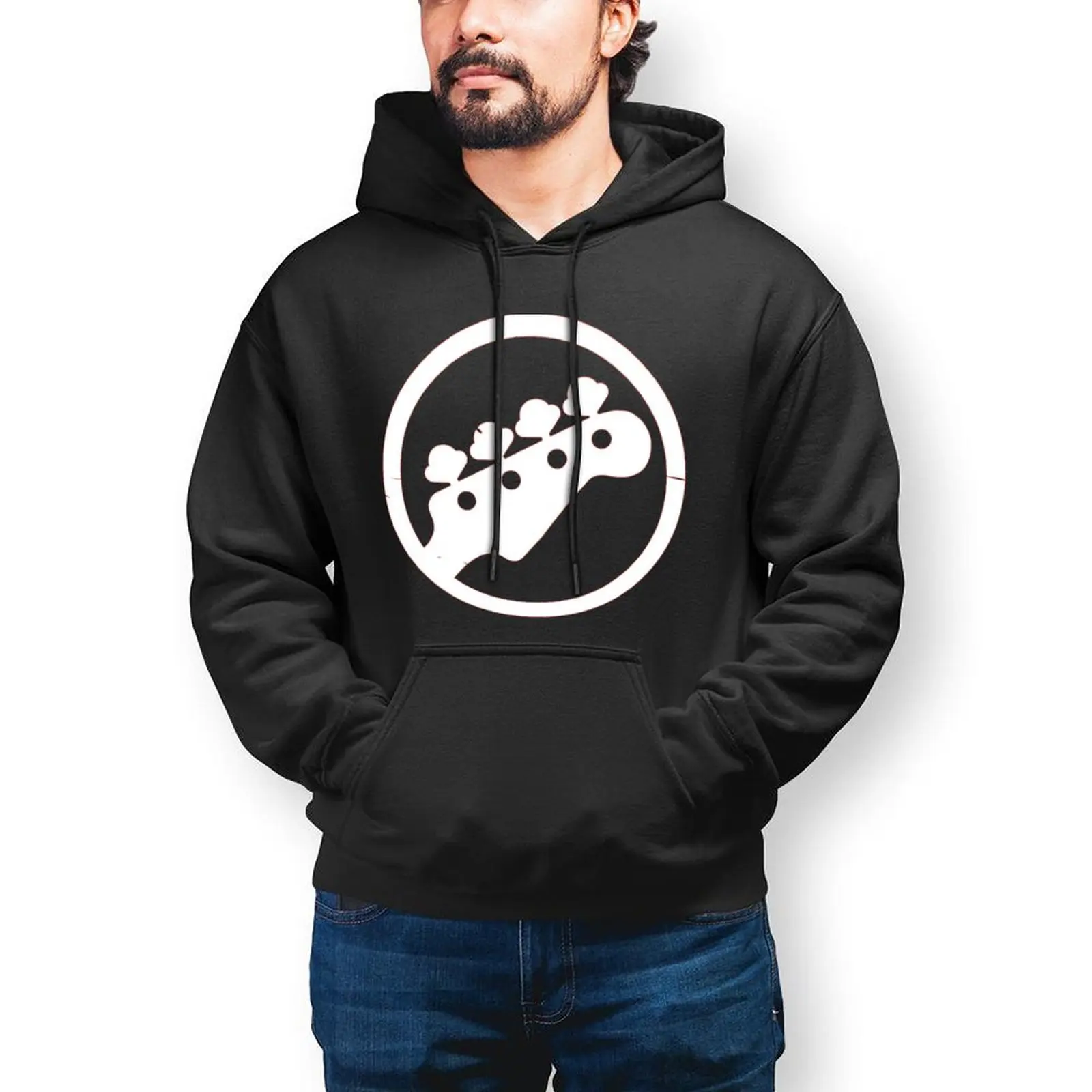 

Bass Headstock Guitar Symbol Casual Hoodies Guitarist Player Modern Hooded Shirt Winter Streetwear Oversize Pullover Hoodie