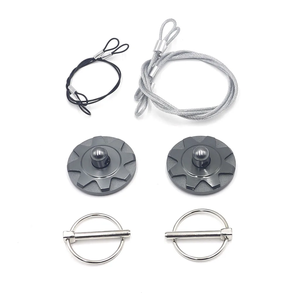Broche De Capot Loquet Verrouillage Aluminium - Verrou Course Voiture Sport (Noir)