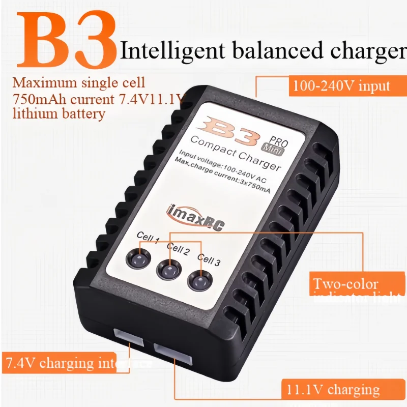 B3 charger, balance charger, drone battery, 2s3s lithium battery, 7.4V 11.1v, quadcopter, drone, car, boat model