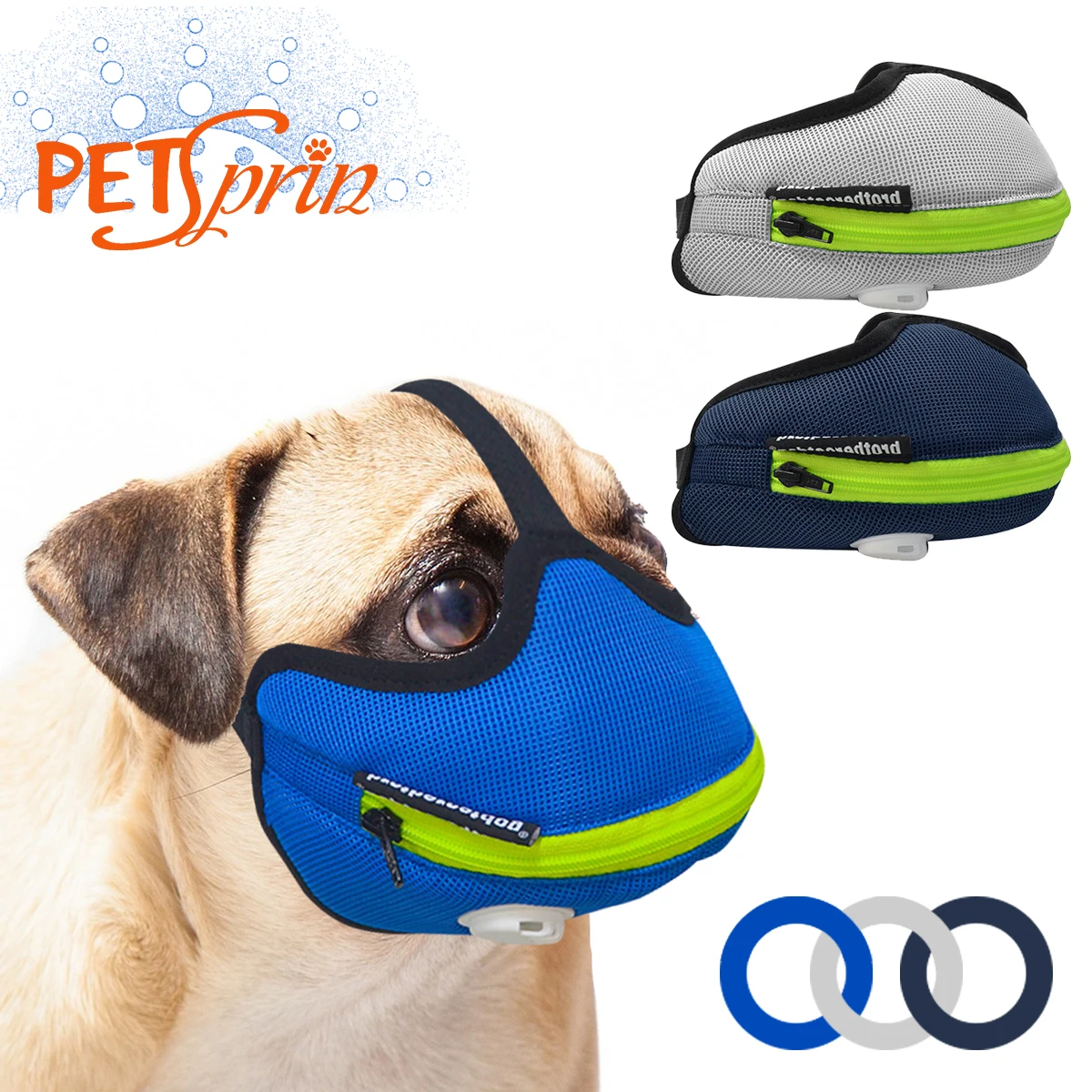 Maschera Protettiva Per Cani In Rete Traspirante Con Valvola Respiratore-Maschera Facciale Lavabile Per Pug Per Protezione Antipolvere
