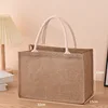 Hemp Bag Hand-painted Cotton Jute Bag Hand Held Imitation Linen Bag Shopping Bag Film Covered Bag Waterproof Hanbag 6
