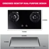Gas Stove Natural Gas Tempered Glass Gas Stove Household Embedded Copper Cover Dual-cooker Cooktop 3