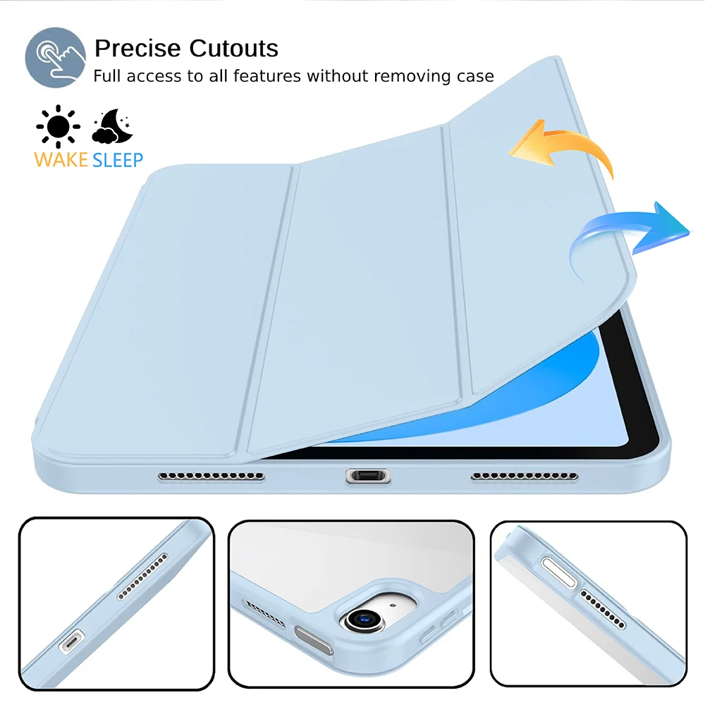 Sleek Acrylic Tablet Case with Pen Slot in Solid Color