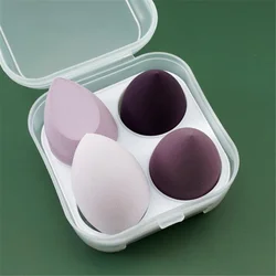 Makeup Sponge Blender Set - Soft Cosmetic Puffs for Flawless Foundation Application (4Pcs Purple with box)