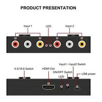 1080P 2 Way AV to HDMI-Compatible 2AV TO HDMI-Compatible 2RCA TO HDMI-Compatible Multi-Function Convenient Signal Converter - Image 4