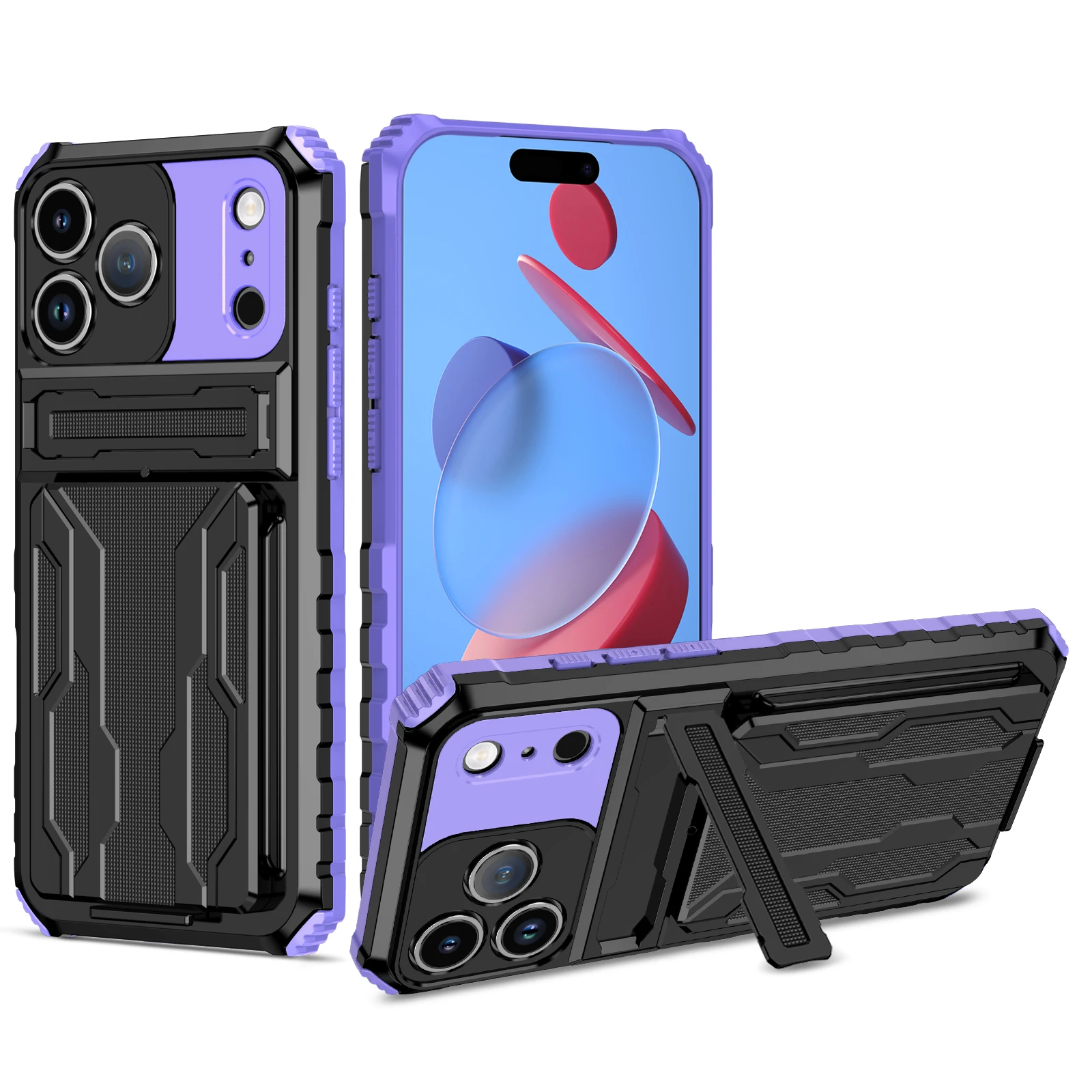 Shockproof Card Wallet Phone Case with ID and Cash Pocket