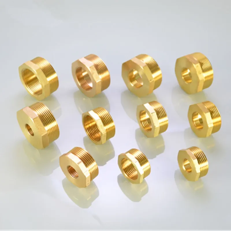 Brass Hex Bushing Reducer Pipe Fitting 1/8 1/4 3/8 1/2 3/4 F To M Threaded Reducing Copper Water Gas Adapter Coupler Connector pipe fitting