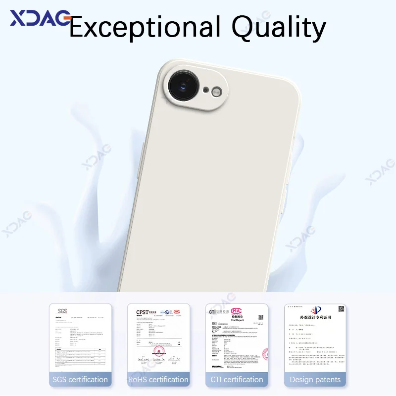 Premium 360° Soft Luxury Silicone Back Cover - Waterproof Square Design