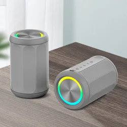 Compact Bluetooth Speaker with RGB Lights and HiFi Sound - Waterproof, Wireless, and 12 - Hour Playtime (Sliver)