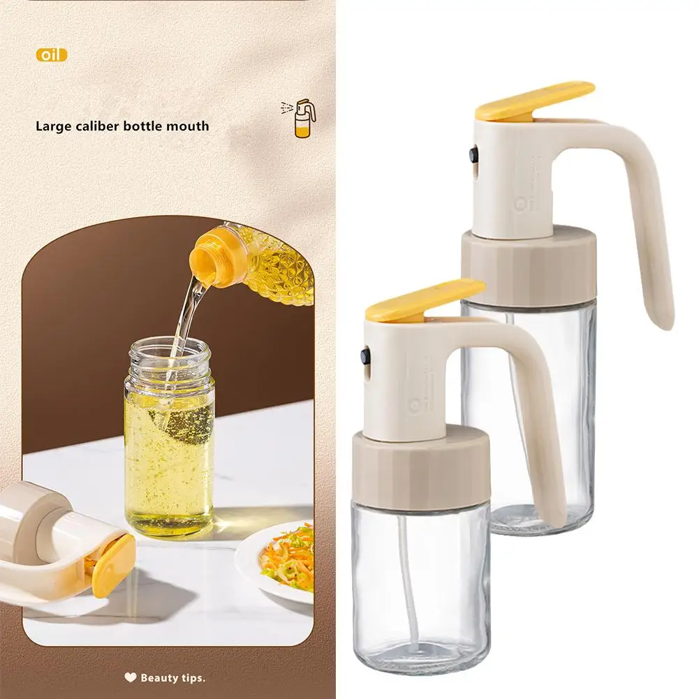 1 Pcs Oil Spray Kettle Spray Pour Dual Purpose Glass Oil Bottle Barbecue Camping Seasoning Bottle Household Kitchen Supplies