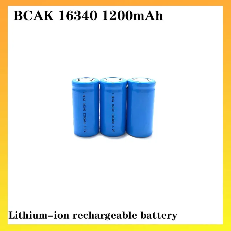 

BCAK 3.7V 16340 1200mAh Universal Lithium Battery 5C Discharge Suitable for Shavers Electric Toothbrushes Bright Flashlights