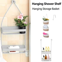 2/3 Layers Hanging Shower Shelf Wall Mounted Storage Basket Bathroom Shelf Organizer Shampoo Holder Storage Rack Bathroom Basket 1