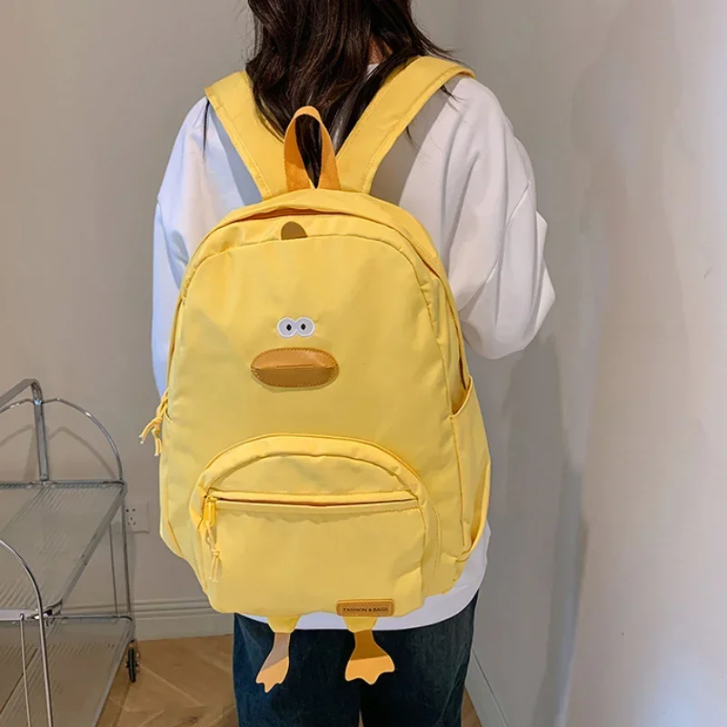 New Cartoon Duck Backpack Designer Cute Travel Bag Female College Student Versatile Korean Edition Girls' School Bag рюкзак