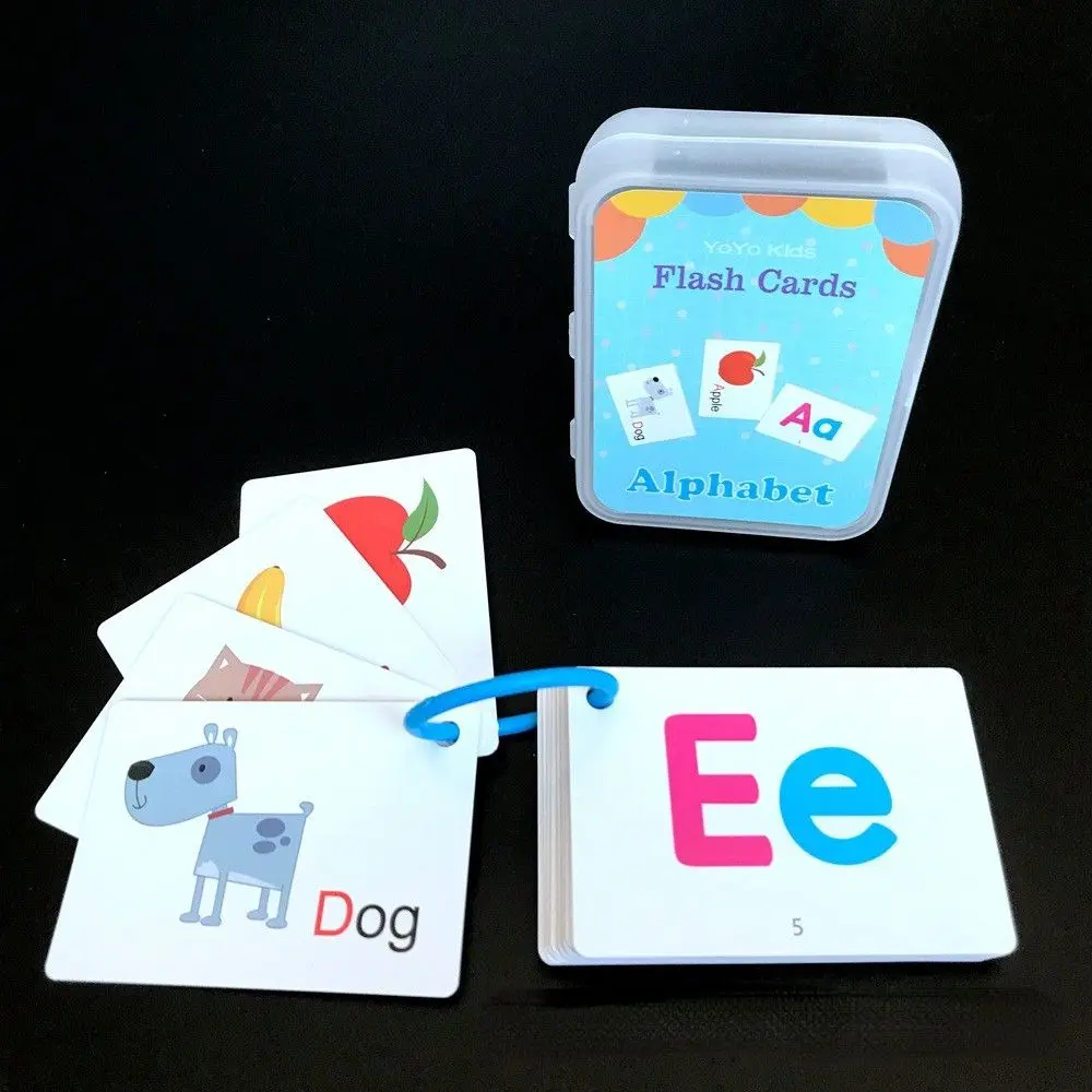 

Children Kindergarten English Learning Food Animals Alphabet Memory Training Flash Cards Educational Toy Learning Cards