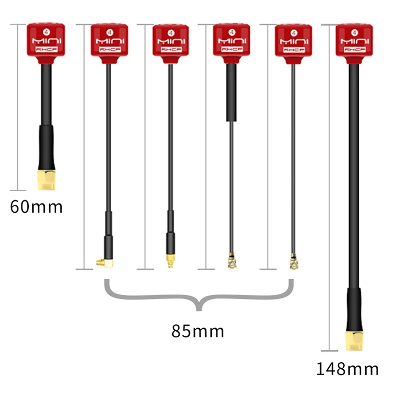 5.8G FPV High Gain Antenna Lollipop Mini4 RHCP Image Transmission Antenna SMA/RP-SMA/MMCX/UFL for RC FPV Racing Drone DIY Parts