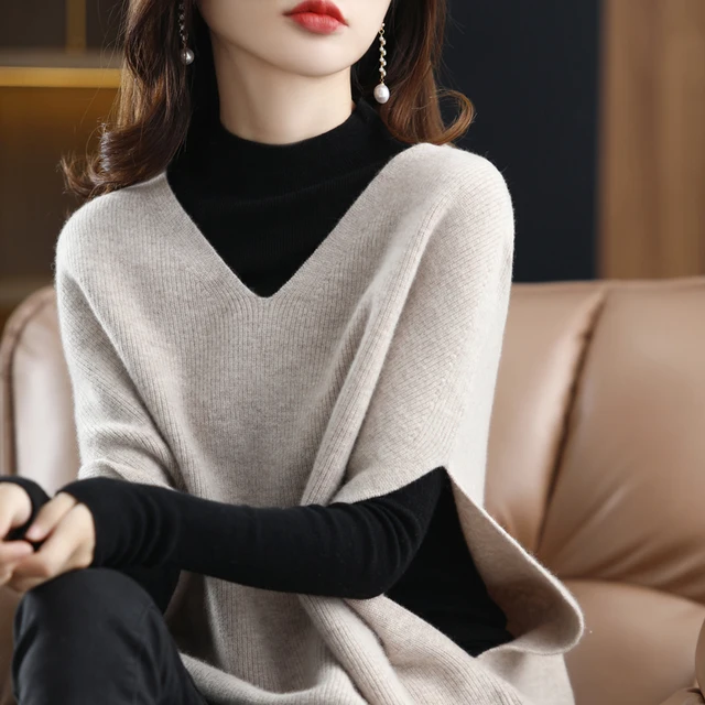Sweater Vest Women Autumn Korean Style Loose Knitted V-neck Outerwear Simple Solid All-match Trendy Leisure Harajuku Elegant Top 4