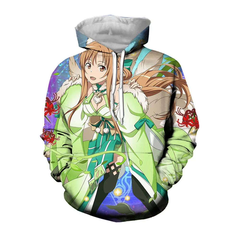 

Jumeast Hooded Sweatshirts Sword Art Online Anime Hoodie Mens Fashion Clothes Oversized Hoodies For Men Streetwear Winter Coat