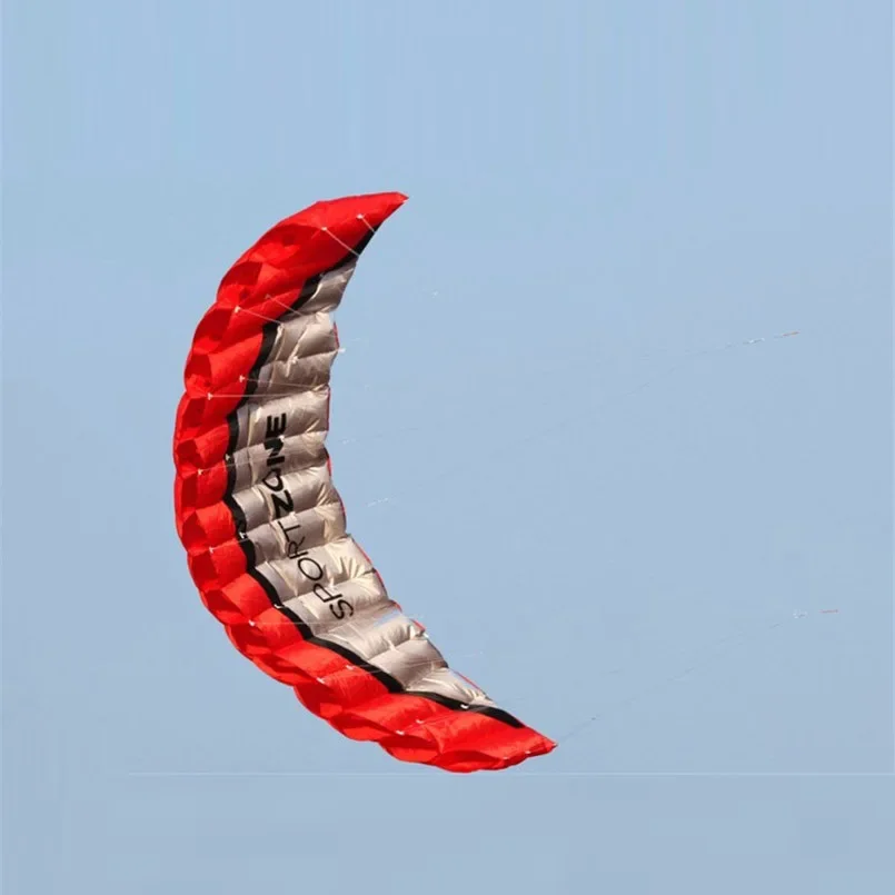 2.5m Dual Line Stunt Power Parachute Kite Soft Kite Parafoil Kitesurf Fly Outdoor Beach Fun Sports Kiteboard Beginner Toys 5