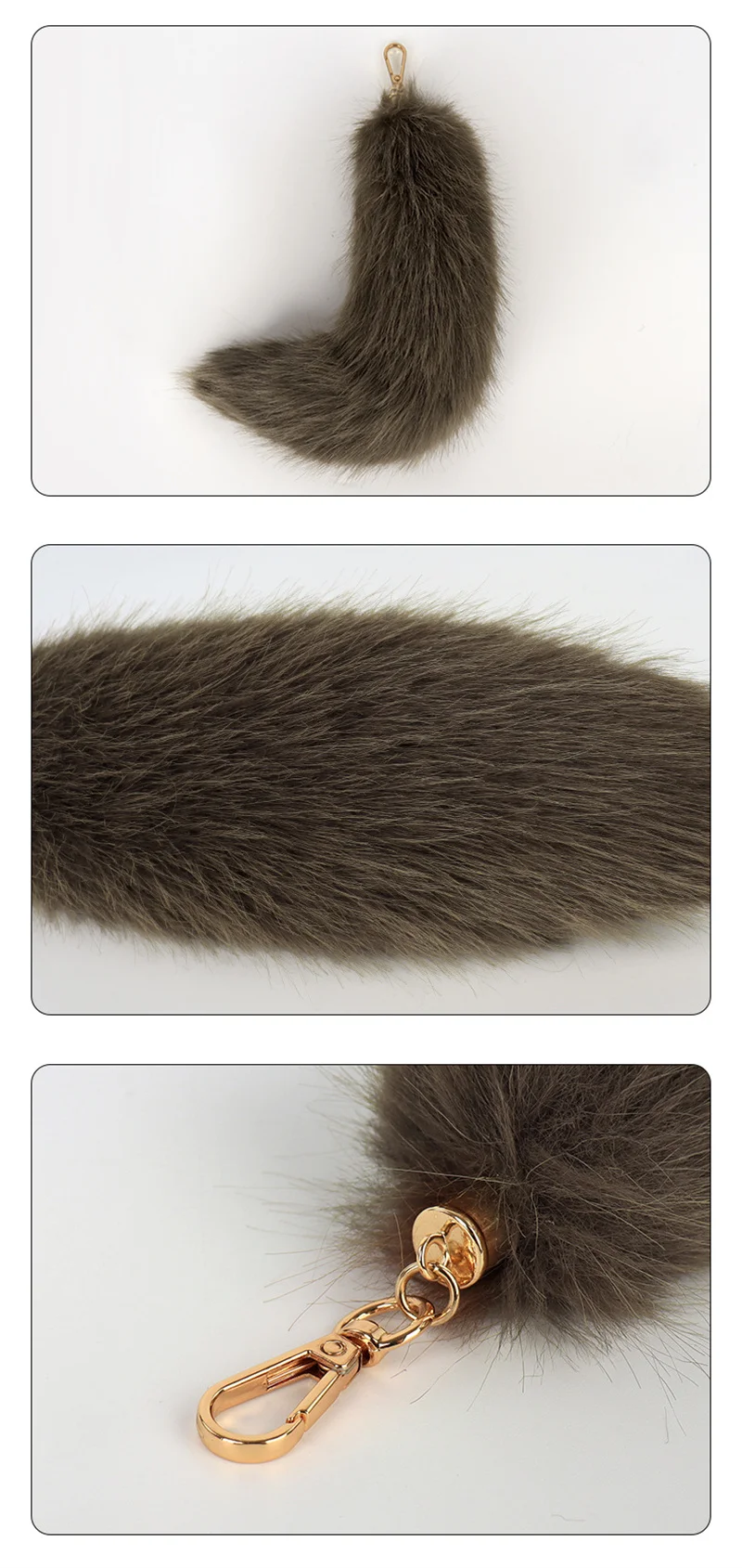 Fuchs schwanz Schlüssel bund Fuchs schwanz gefälschter Schwanz Tiers chwanz zotte liger Kunst pelz schwanz realistischer dekorativer Schwanz für Handtaschen rucksack Cosplay – Detail 5