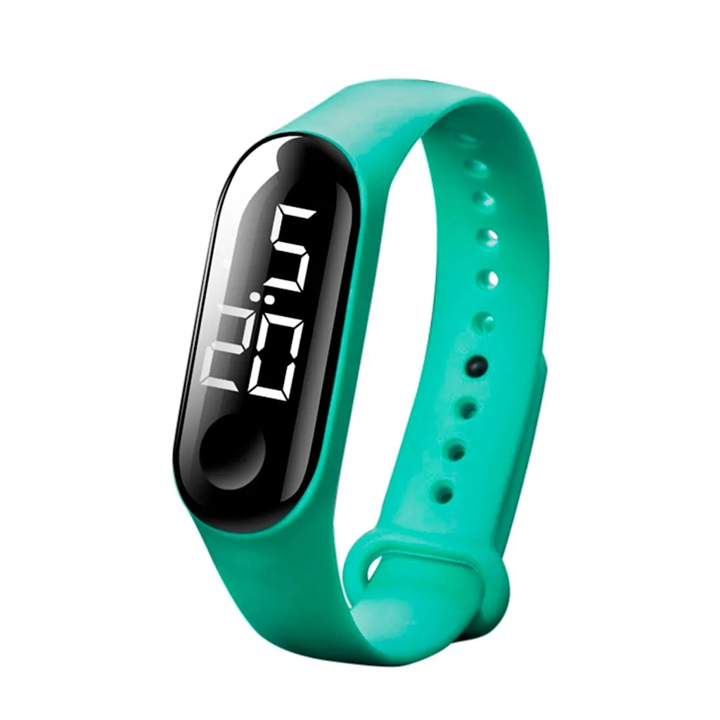 LED Touch Screen Outdoor Sports Children Electronic Watch Women Men Silicone Strap Wirstwatch Student Clock Waterproo watch 4