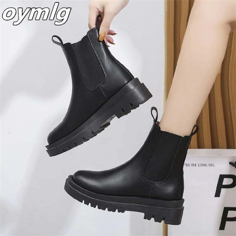 

Riding boots autumn new women's round head straight ankle boots women's 2022 high-top thick heel soft leather knight boots women