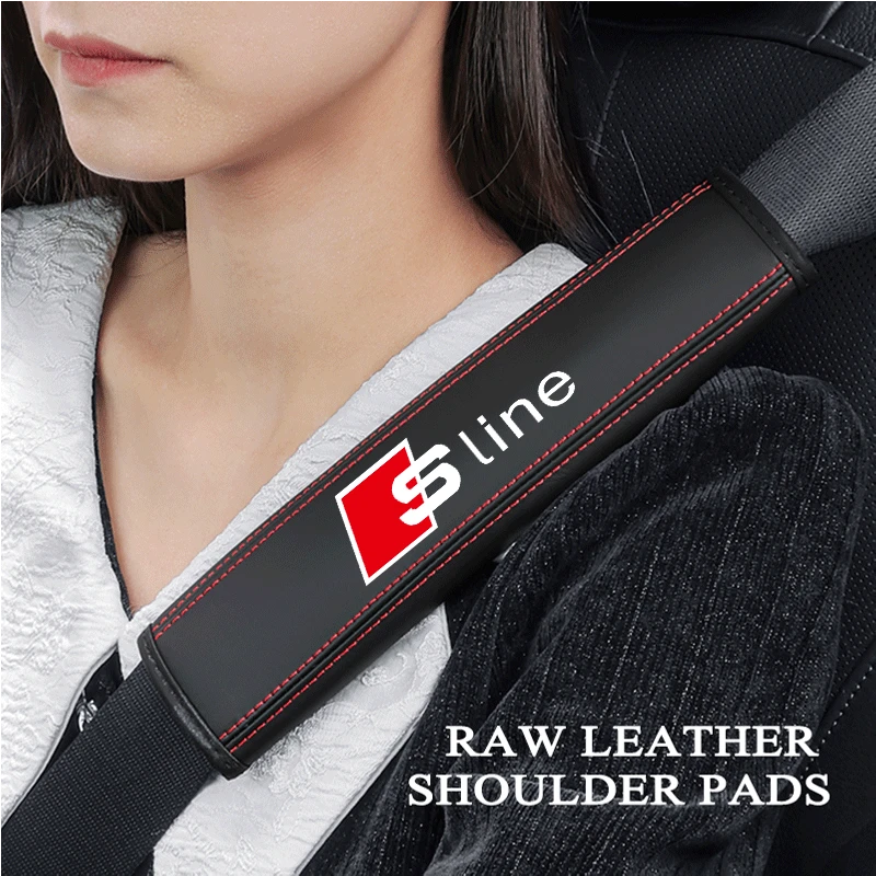 2PCS High Quality Car Seat Belt Protection Shoulder Pad Cover For Audi Sline A3 A4 A5 A6 A7 A8 Q3 Q7 Q5 Q8 Car Accessories