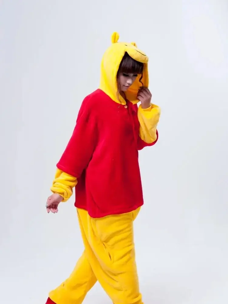 MINISO Kigurumi Winnie Bear Onesies Pajamas Cartoon Costume Winnie the Pooh Cosplay Pyjamas Party Dress Pijamas cosplay costumes children pajamas kigurumi pajamas