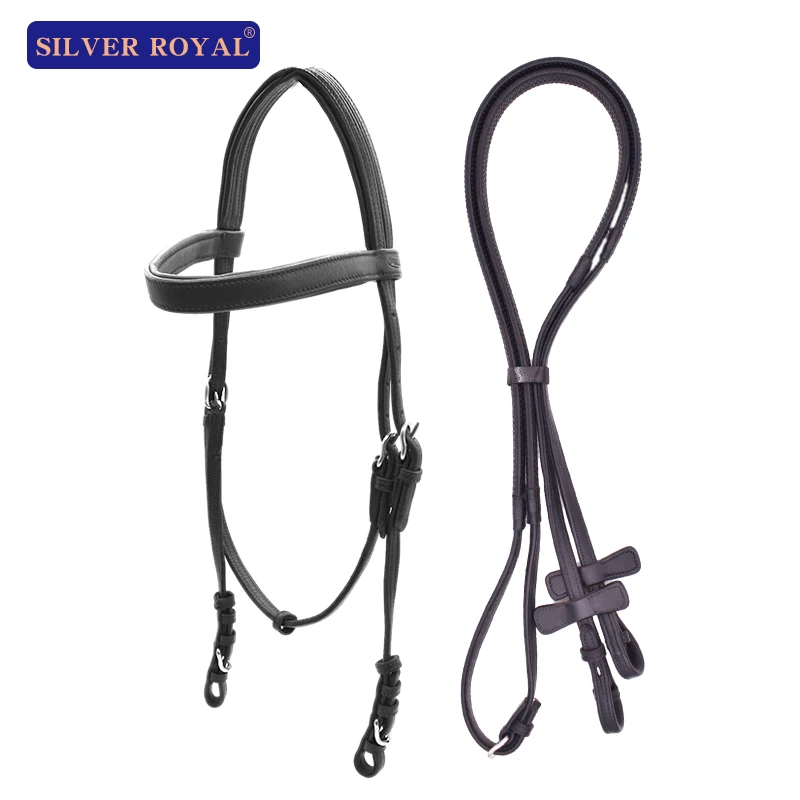 English Water Hose Bridle Soft Leather Water Hose Reins Set Harness Horse Equipment Size Halter