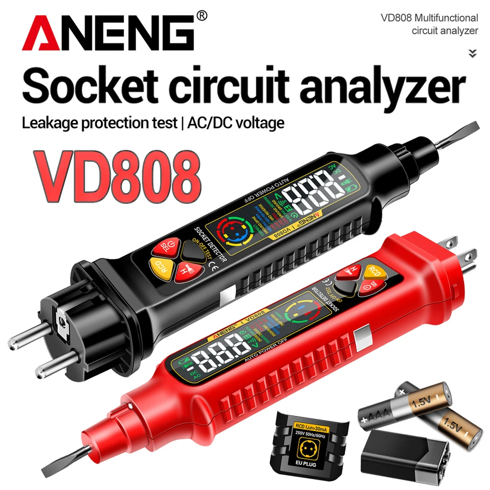 Tester Di Tensione VD806 Senza Contatto: Rilevatore AC/DC Per Cavi, Prese E Interruttori