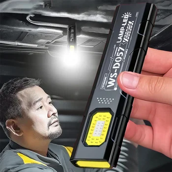 LED Keychain Flashlight Rechargeable EDC Flashlight With COB Mini Torch Light Pocket Lantern Flood Work Light With Magnet