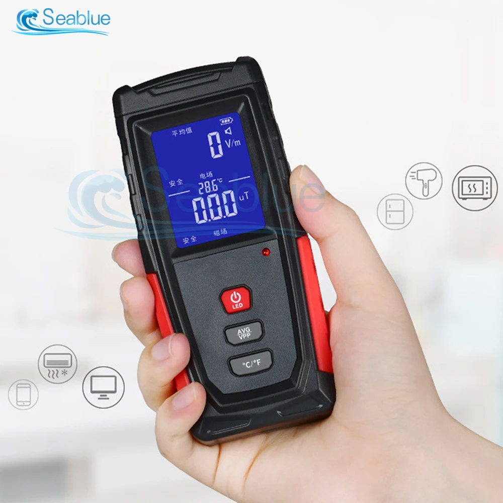 WT3121 RZ EMF Meter Radiation Detector Tester Rechargeable Portable Counter Mobile Computer Emission Electromagnetic Field Test