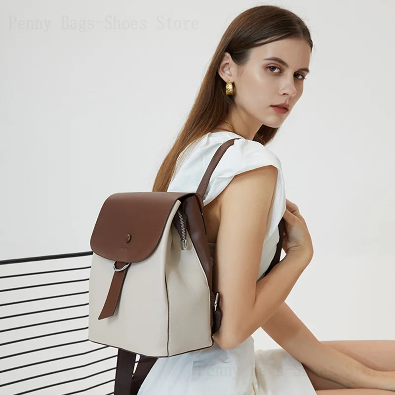 

2023 New Soft Leather Shoulder Bag Fashion Bag Women'S All-Match Commuting Large-Capacity Ladies Backpack Schoo Bags For Student