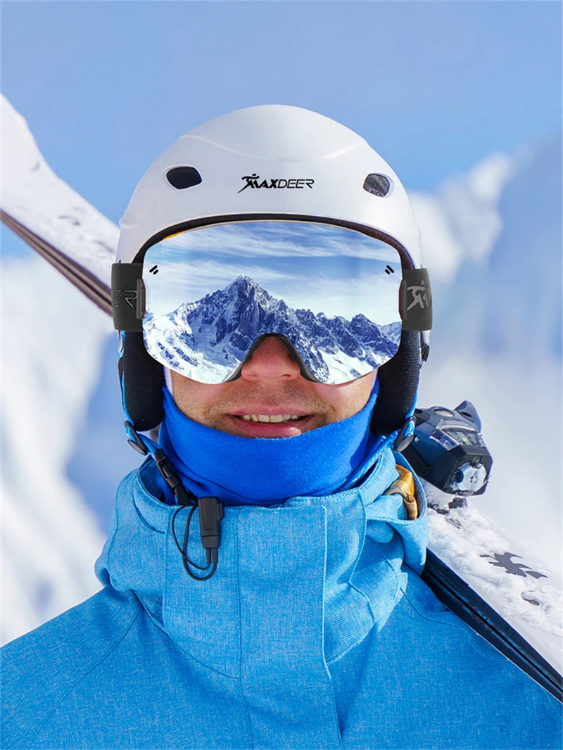 Gafas de esquí de snowboard para hombres, mujeres, adultos, jóvenes, sobre  gafas OTG/100% protección UV, antivaho/visión amplia