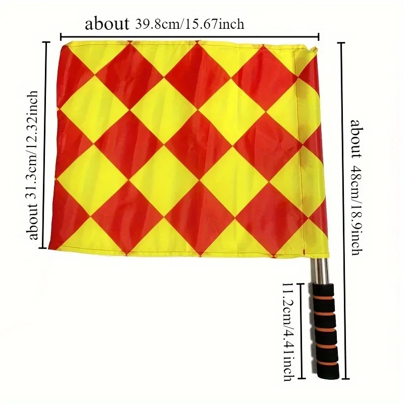 Complete 5pcs Soccer Referee Kit with Red Yellow Cards Metal Whistle Quadrilateral Flags Storage Bag soccer referee cards referee whistles referee flags