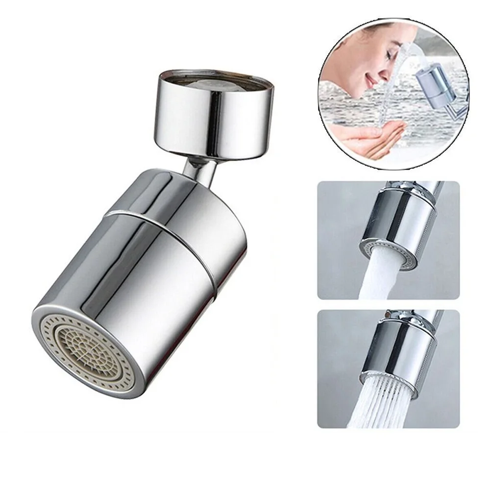 2 Mode Washbasin Faucet Nozzle 360&deg; Rotary Splashback Faucet Aerator Kitchen Sink