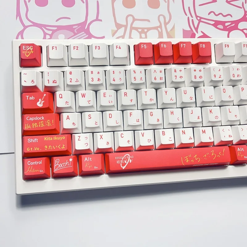 Bocchi-conjunto de 138 Teclas Teclas The Rock Kita Ikuyo Pbt Altura Cereja para Interruptor mx Presente Faça Você Mesmo Jogo de Teclado Mecânico - Imagem 6