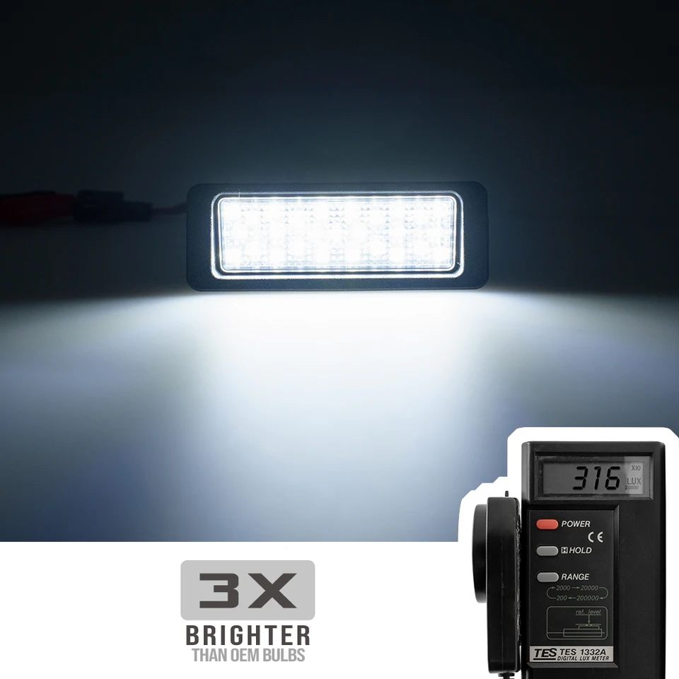 2X Luci Targa LED Canbus Per Volvo C30 2008-2013 - 18 SMD 6000K Bianco - Sostituisce OEM 31213991