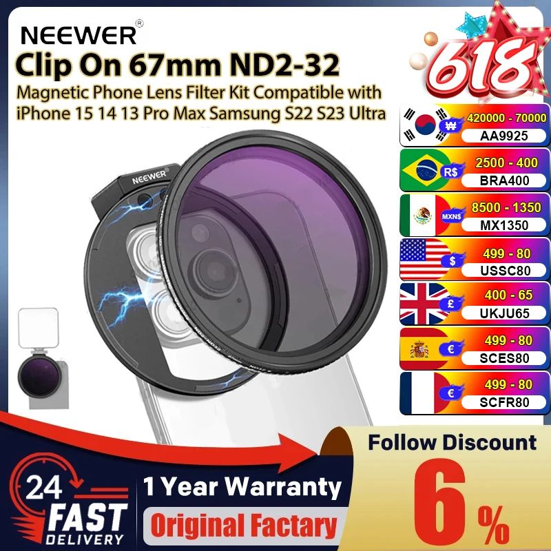 Filtro Para Lente De Teléfono, Montaje De 67 Mm, Clip Roscad | Cuotas