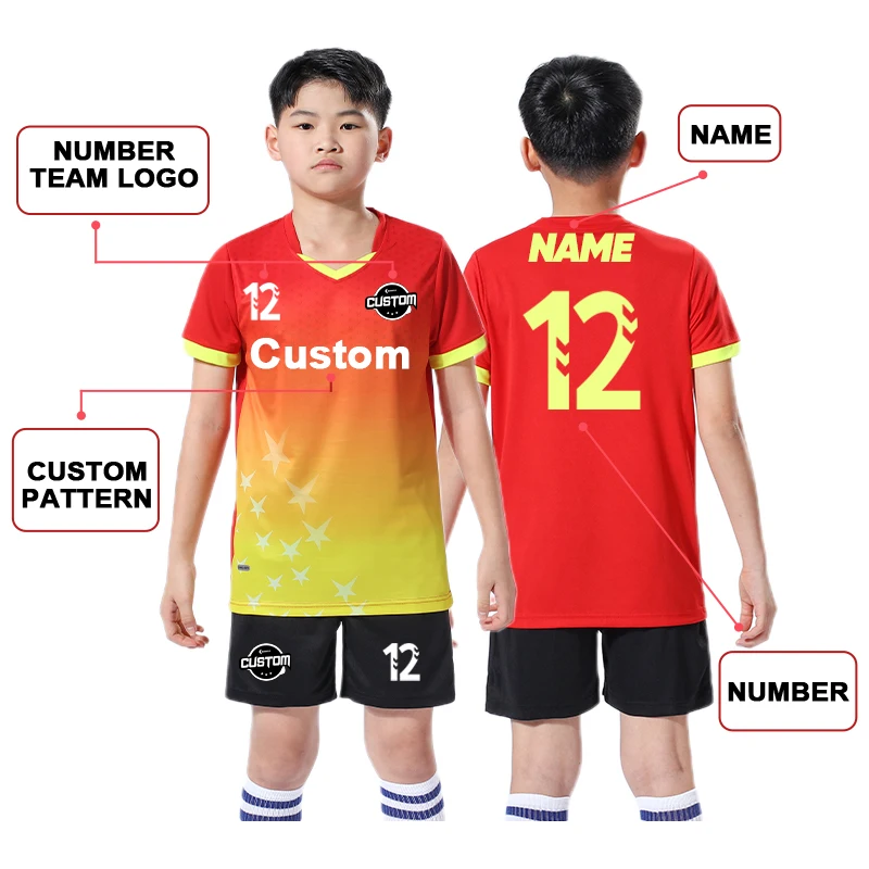 Kid Football Jerseys Children Soccer Uniform Shirts Futsal Sportswear Child Football Tracksuit Boy Sports Suit JLS918