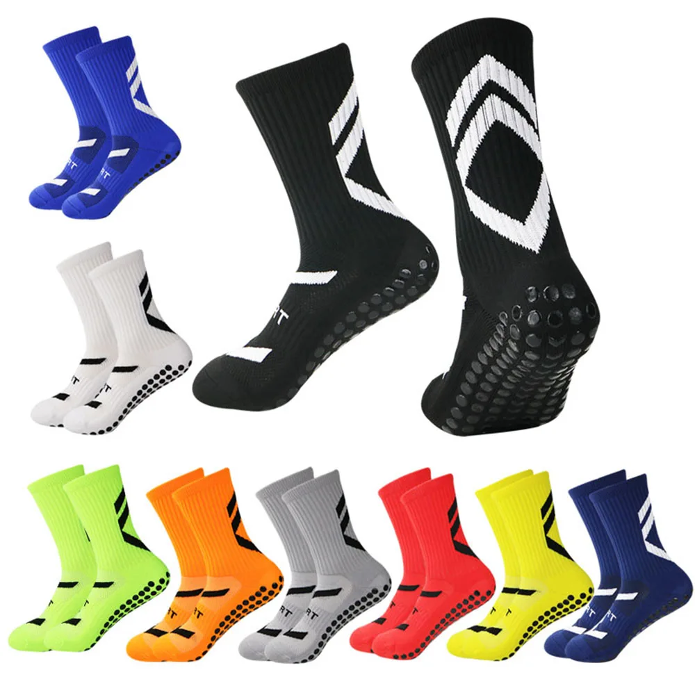 

socks adhesive, football New with mid-tube anti-slip, shock absorption and thick towel bottom sweat-absorbing football socks