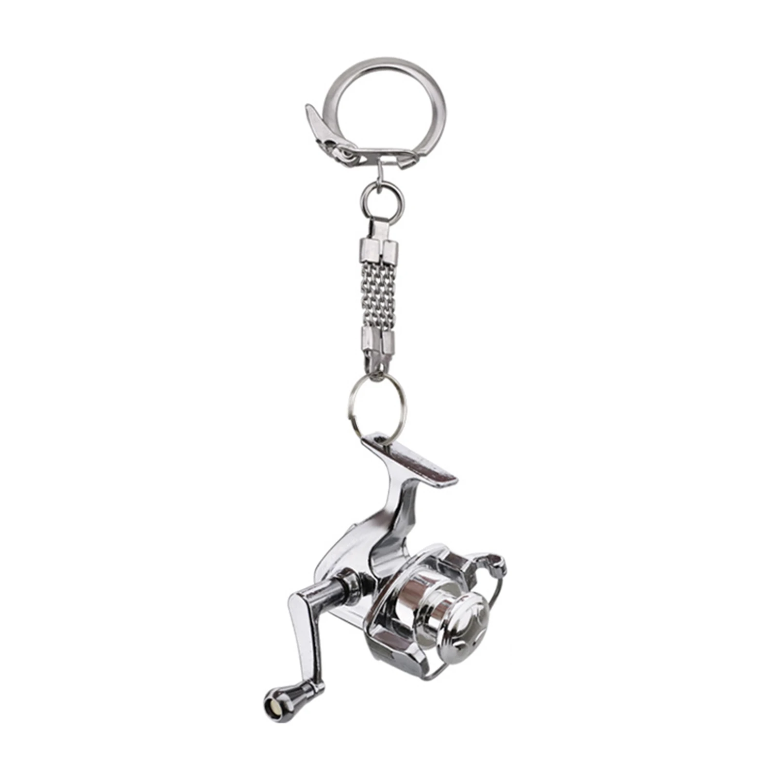 

1pc Fishing Reel Keychain 3.5x3.5x3cm/4.2x2x2cm/2.5x2.5x2cm Smooth Electroplating Treatment For Decorative Pendant Keychain