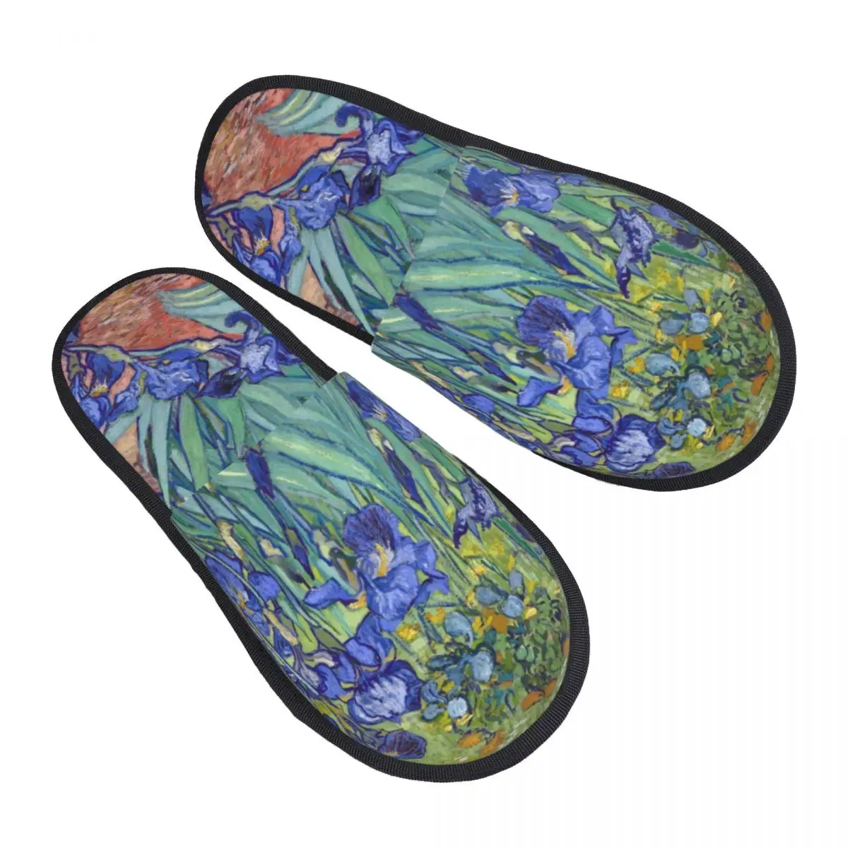 

Custom Irises By Vincent Van Gogh Soft Memory Foam House Slippers Women Art Flowers Painting Cozy Warm Anti-skid Sole Slipper