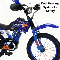 Vélo à pédales de moto tout-terrain bleu pour garçons et filles 12/16 pouces modèle de base pour enfants commerce extérieur 4