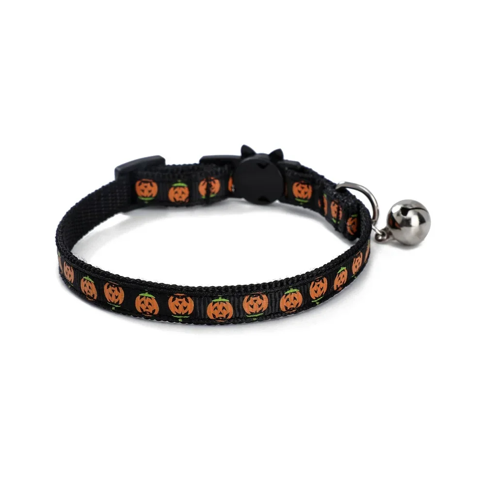 New Cat Dogs Collars Halloween Costume Cat Dog Collar Popular Pet Accessories Pumpkin Skull Cat Collar Spider Funny Dog Collar 6