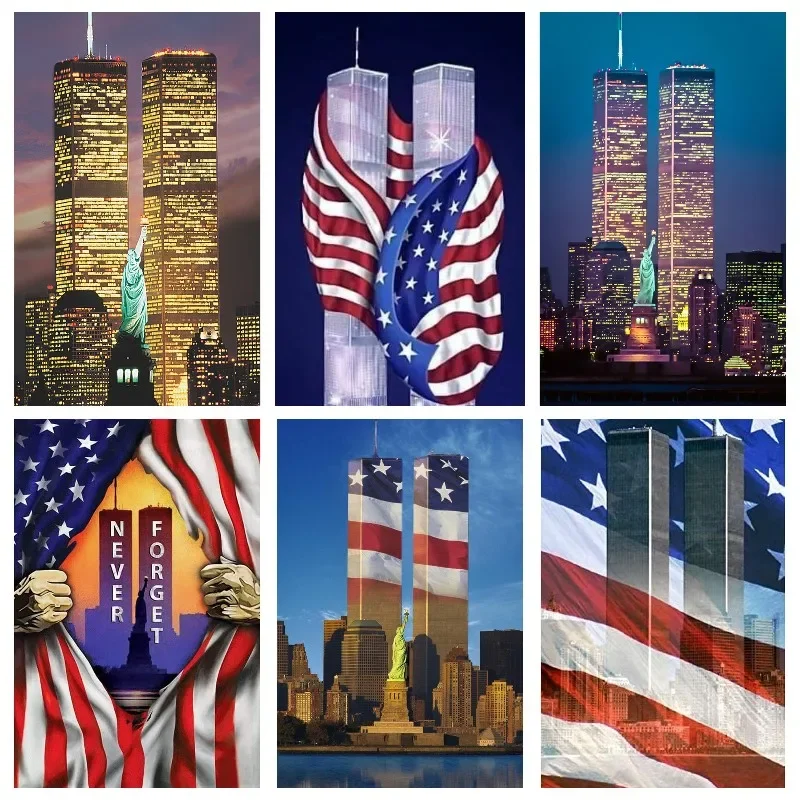 

Новое поступление, алмазная 5D картина "сделай сам", двойные башни, алмазная вышивка, Нью-Йорк, вышивка крестиком Стразы, полная мозаика, домашний декор