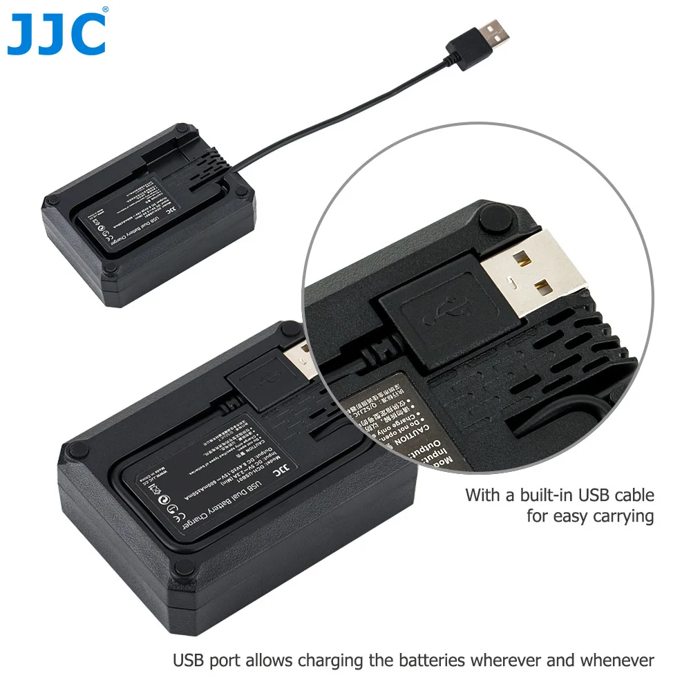 JJC BLH-1 Camera Battery Charger USB Dual Slots for Olympus OM-D E-M1 Mark III, OM-D E-M1 Mark II, E-M1X Cameras OMD EM1 II