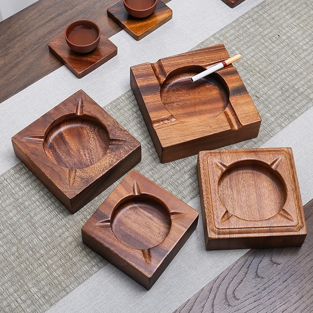 Solid wood ashtray walnut ashtray creative and personalized decorations home  gadgets cigar ashtray - AliExpress